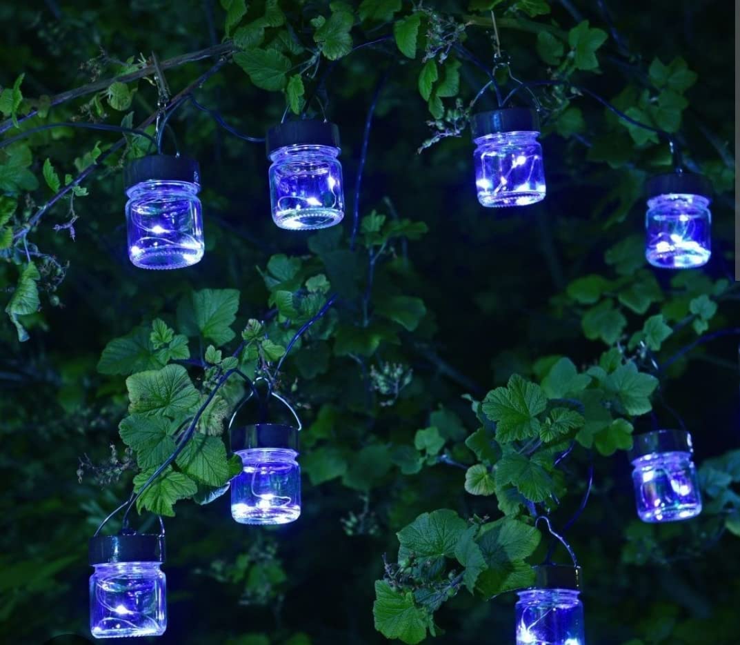 Smart Garden Opal Firefly Glass Jar Solar Powered LED String Lights 10
