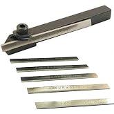 Mini Parting Tool Cut off Holder with 6Pcs HSS Blades for Mini Lathes 8mm Shank
