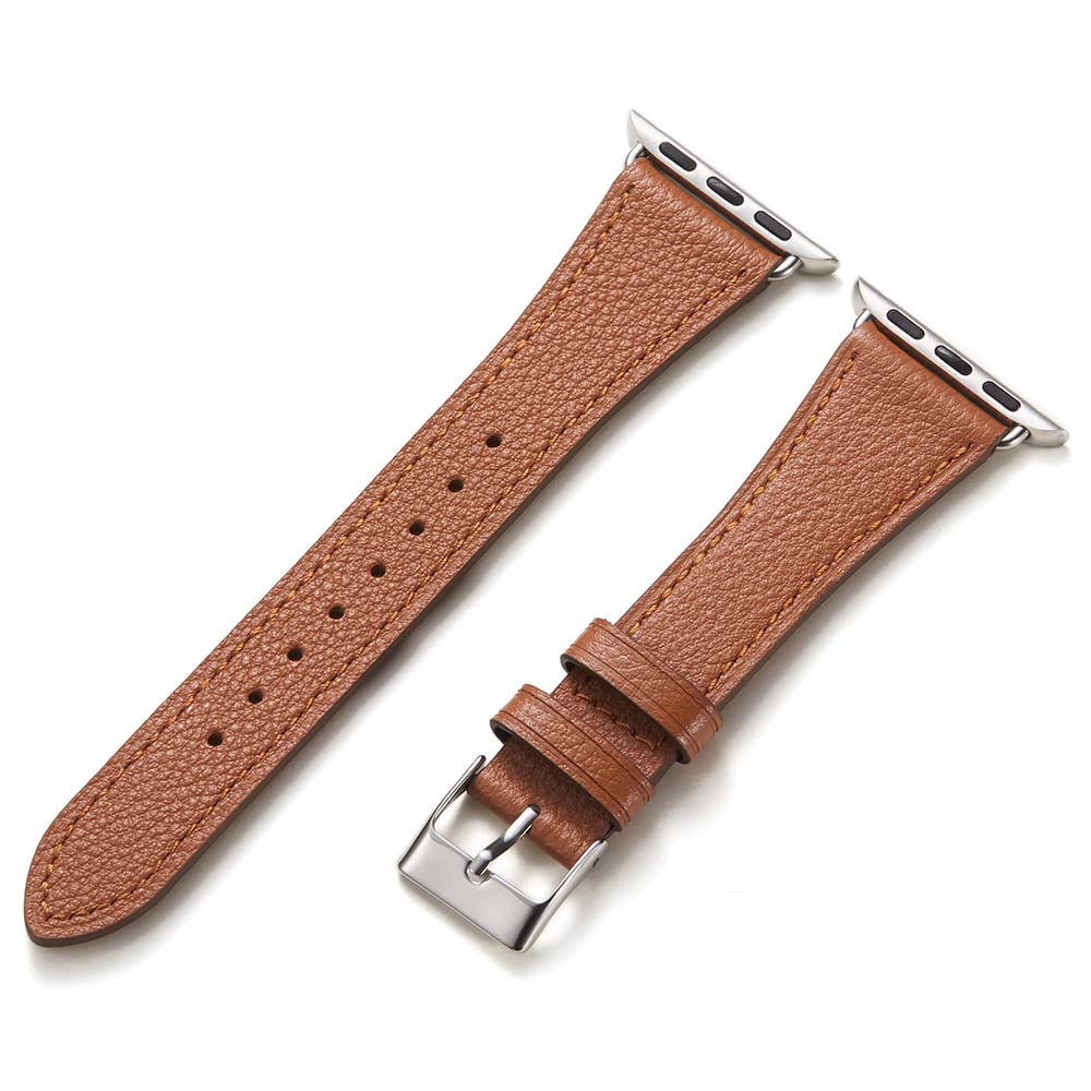 HANDODO Italian Genuine Leather Band Women for Apple Watch Series 11 10 9 8 7 6 5 4 3 2 1 SE SE2, SGS Certified Dressy Bracelet Cute Strap for iWatch 38mm 40mm 41mm 42mm, Brown