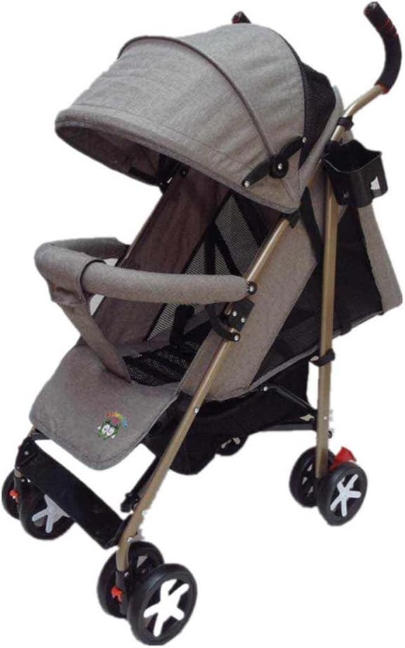 GONGFF Baby Pushcart Can Sit Lie Down Light Folding Baby Carriage Shockproof Four Wheeled Umbrella Car High Landscape Hand Push Baby Carriage.