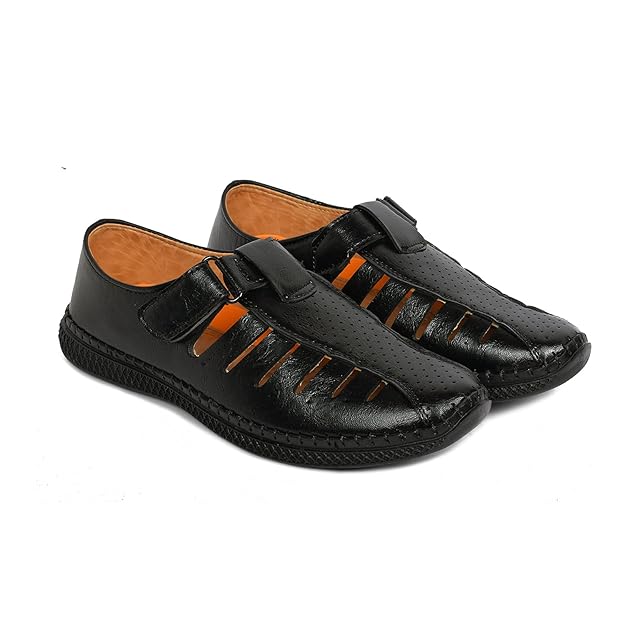Buy Men's Black Fisherman sandal at Amazon.in