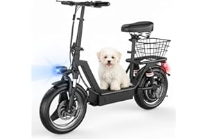 1400W Peak Motor Electric Scooter for Adults, 65 KM of Range Scooter with Seat, 48KM/H Top Speed, 48V Battery, Dual Suspensio