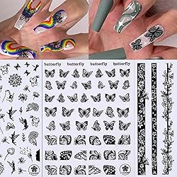 12 Sheets Butterfly Nail Art Stickers Decal 3D