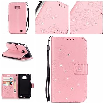 Tasche für Samsung Galaxy S2 (i9100) Hülle, Ycloud PU Ledertasche Flip Cover Wallet Case Handyhülle mit Stand Function Credit