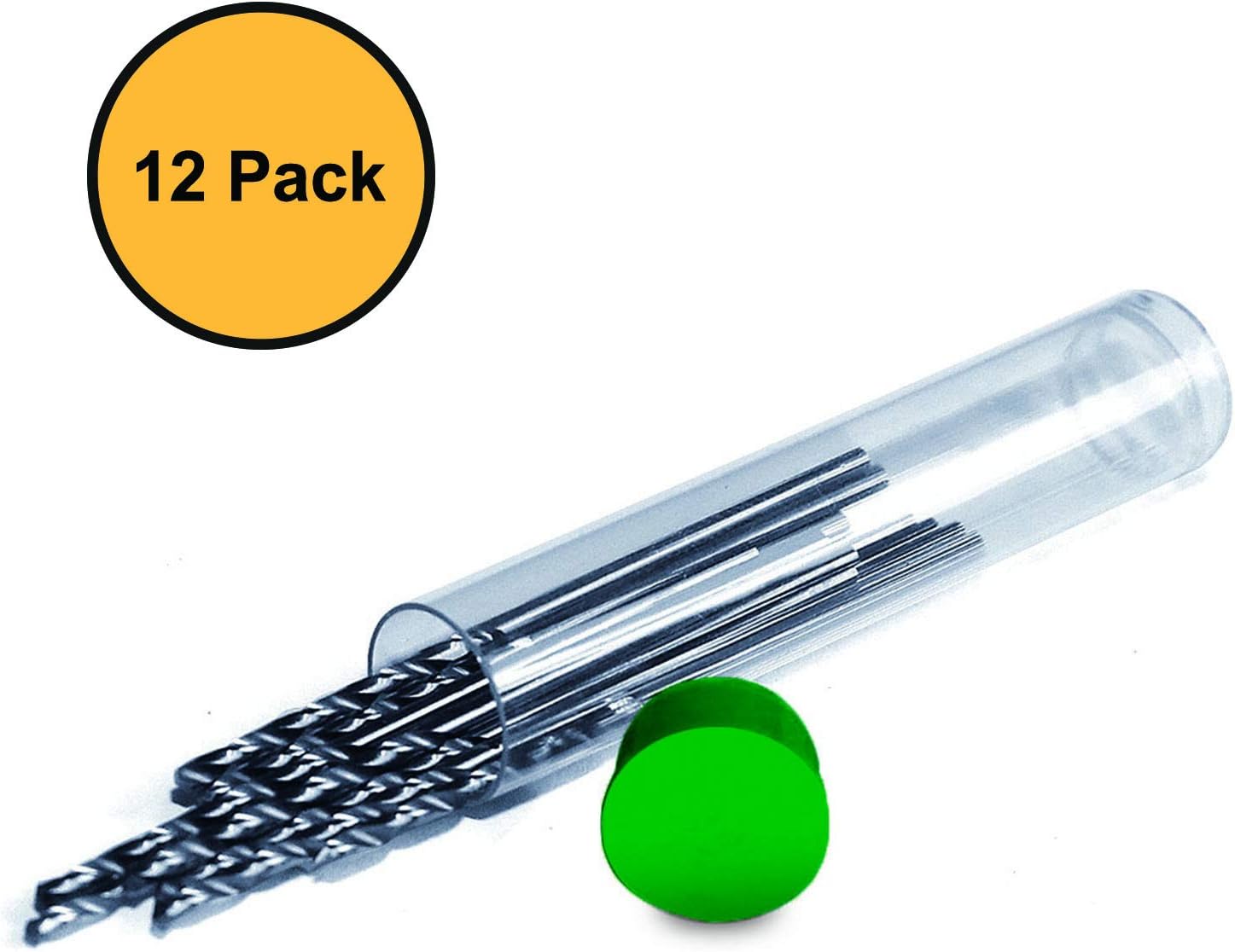 GYROS 12 PCS #59 Micro Drill Bit Set – Small Drill Bits for Jewelry, Plastic, Resin, & Soft Metal – High-Speed Steel Wire Gauge Mini Twist Drill Bit Set for Pin Vise Hand Drill & Rotary Tool