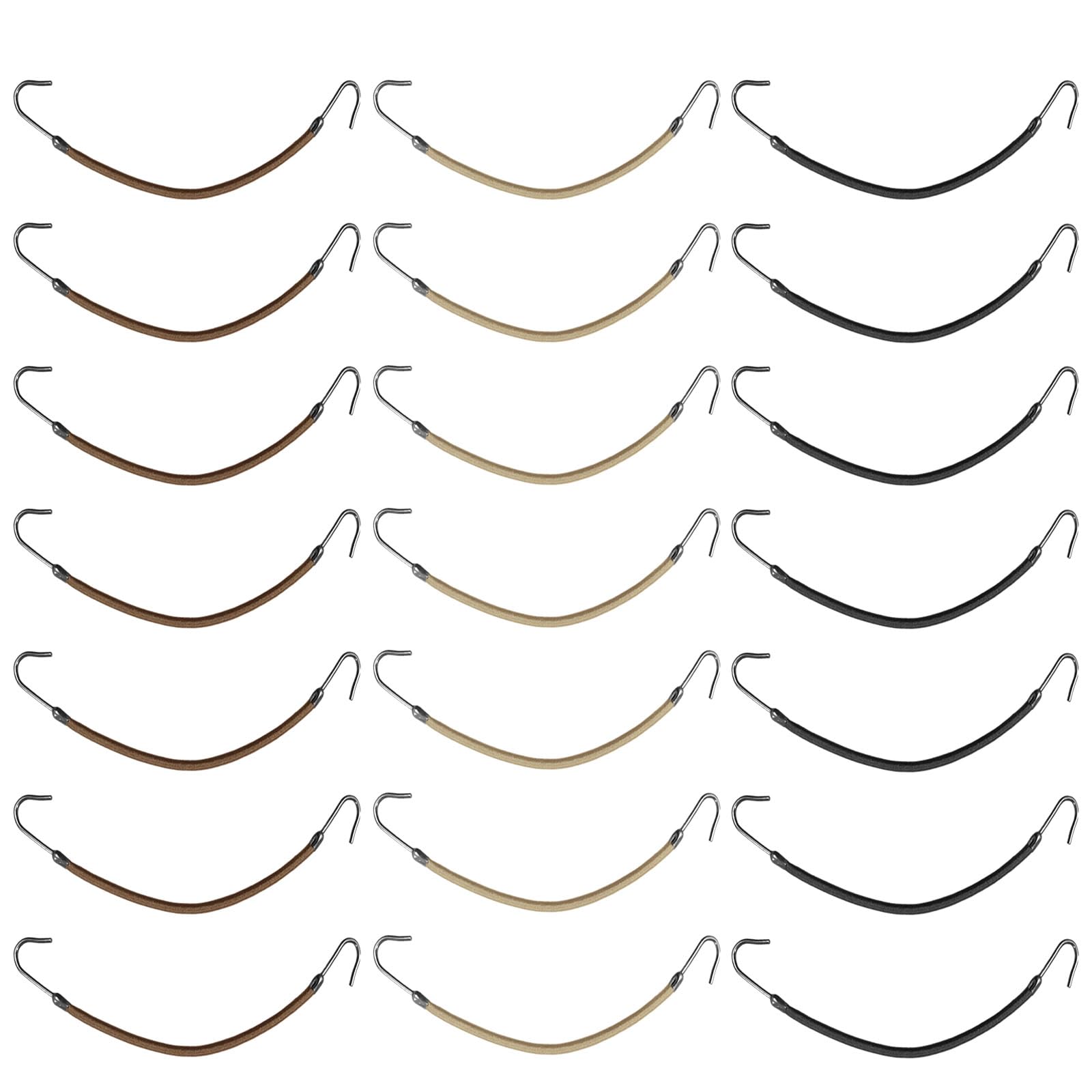 EUPSIIU 21 Elastic Hook Hair Tie, Ponytail Hooks, Hair Clips, Bungee Hair Ties, Rubber Bands with Hooks, Hair Bungee Cords, Ponytail Holders, Hair Accessories for All Hair Types (Multicolor)