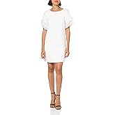 DKNY Womens A-line Jewel Neck Chiffon Sleeve Dress