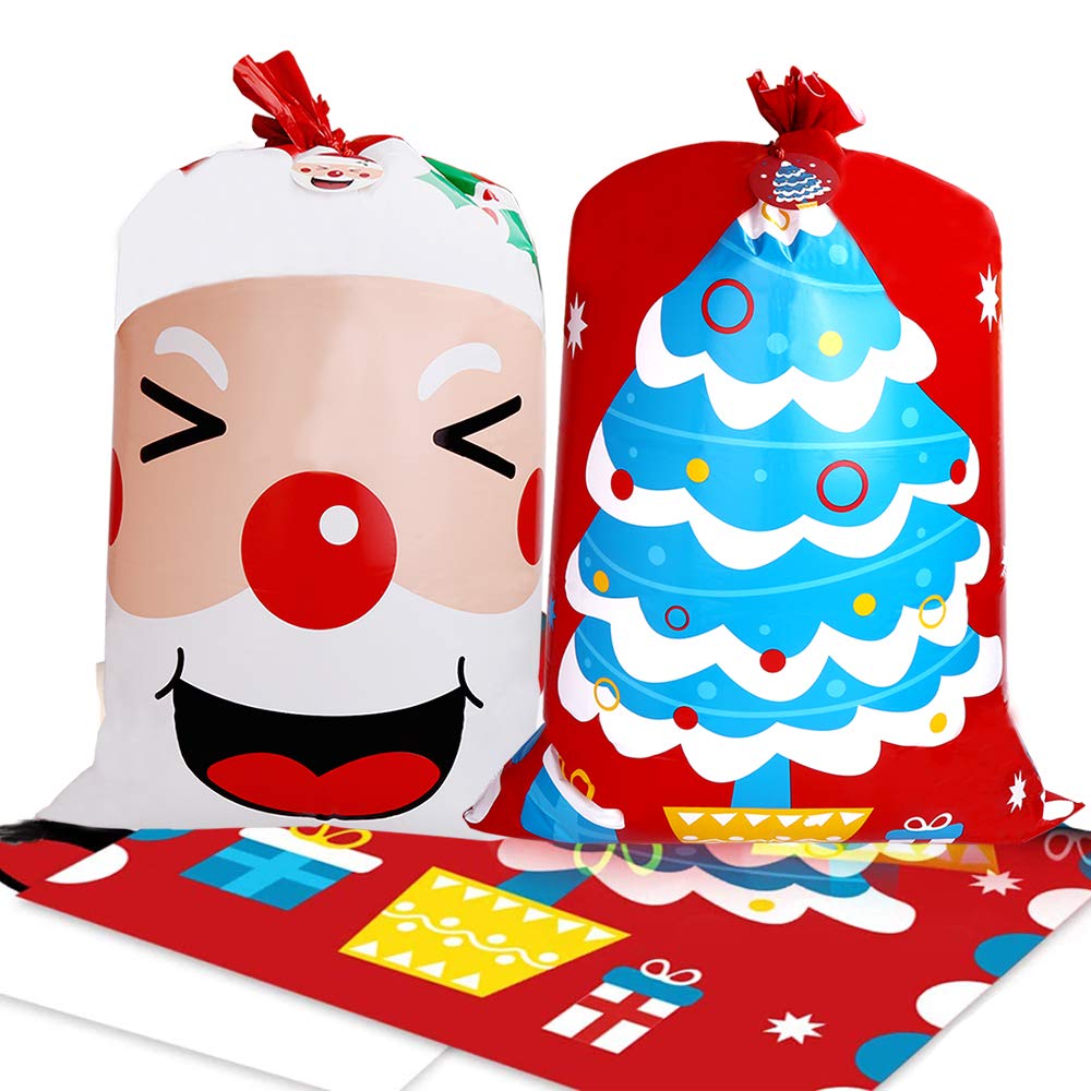 DIYASY Christmas Giant Gift Bags, 2pcs Large Santa Gift Sacks with Tags for Xmas Gift Wrapping