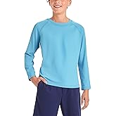 BRISIRA Boys Rash Guard UPF 50+ Cooling Kids Swim Shirt Long Sleeve SPF Sun Protection Quick Dry Fishing for Youth 6-16Y