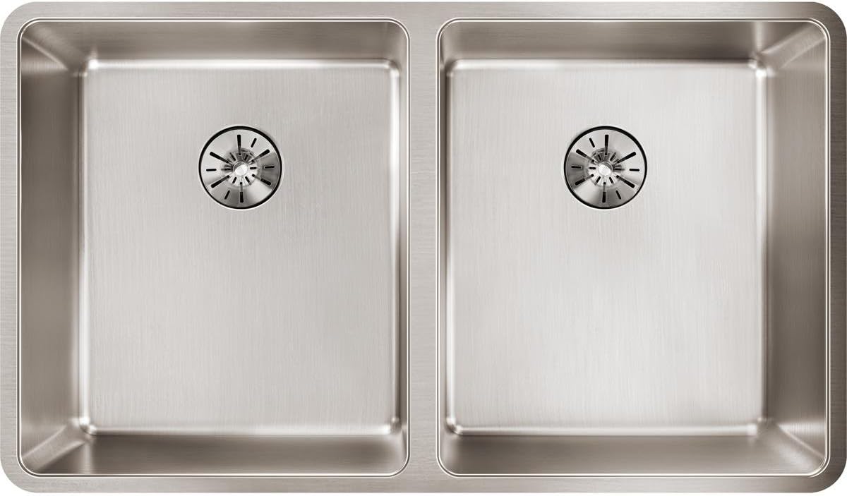 Best Elkay Stainless Kitchen Sink Lustertone Double Bowl