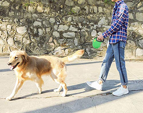 Retractable Dog Leash, 16 ft Nylon Dog Walking Leashes for Small Medium Large Dogs up to 110lbs, One Button Break & Lock, Tangle Free, Green - Thumbnail 6