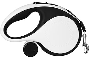 QUICDEER Retractable Dog Leash for Small Dogs, 110lbs Capacity, 16ft, Stainless Steel Core, Durable Webbing, 360° Tangle-Free for Walking, Training & Outdoor Adventures, Large, White