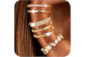 Dochais Ear Cuffs Non-Piercing Earrings for Women Cute Small Clip-On Cartilage Earring 14k Gold Plated Dainty Fake Piercings Earings