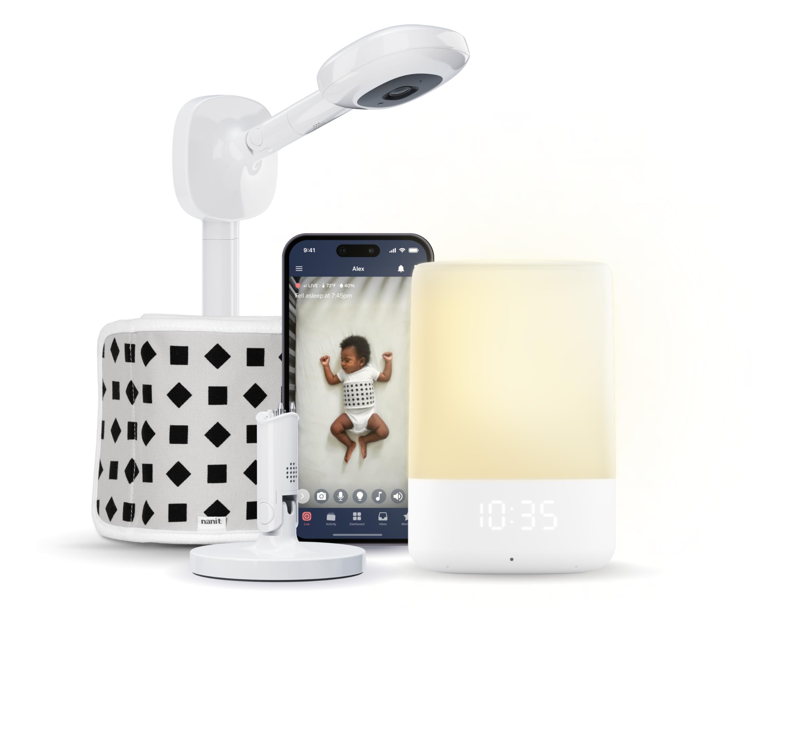 Nanit Pro Baby Sleep Monitoring System - Newborn Baby Essential Bundles Track Infant Sleep and Breathing Motion, 2-Way Audio, Sound & Motion Alerts, Night Vision