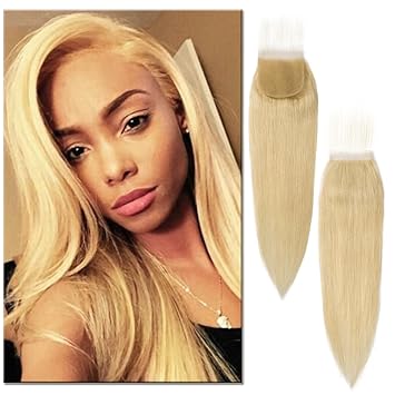 Amazon Com Lace Frontal Closure Bleach Blonde 12 Inch Straight