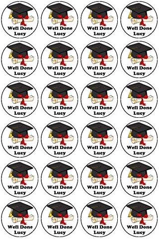 30 x Graduation/Leavers 1.5" (3.8cm) PRE-Cut Premium Rice Paper Edible Cake Toppers