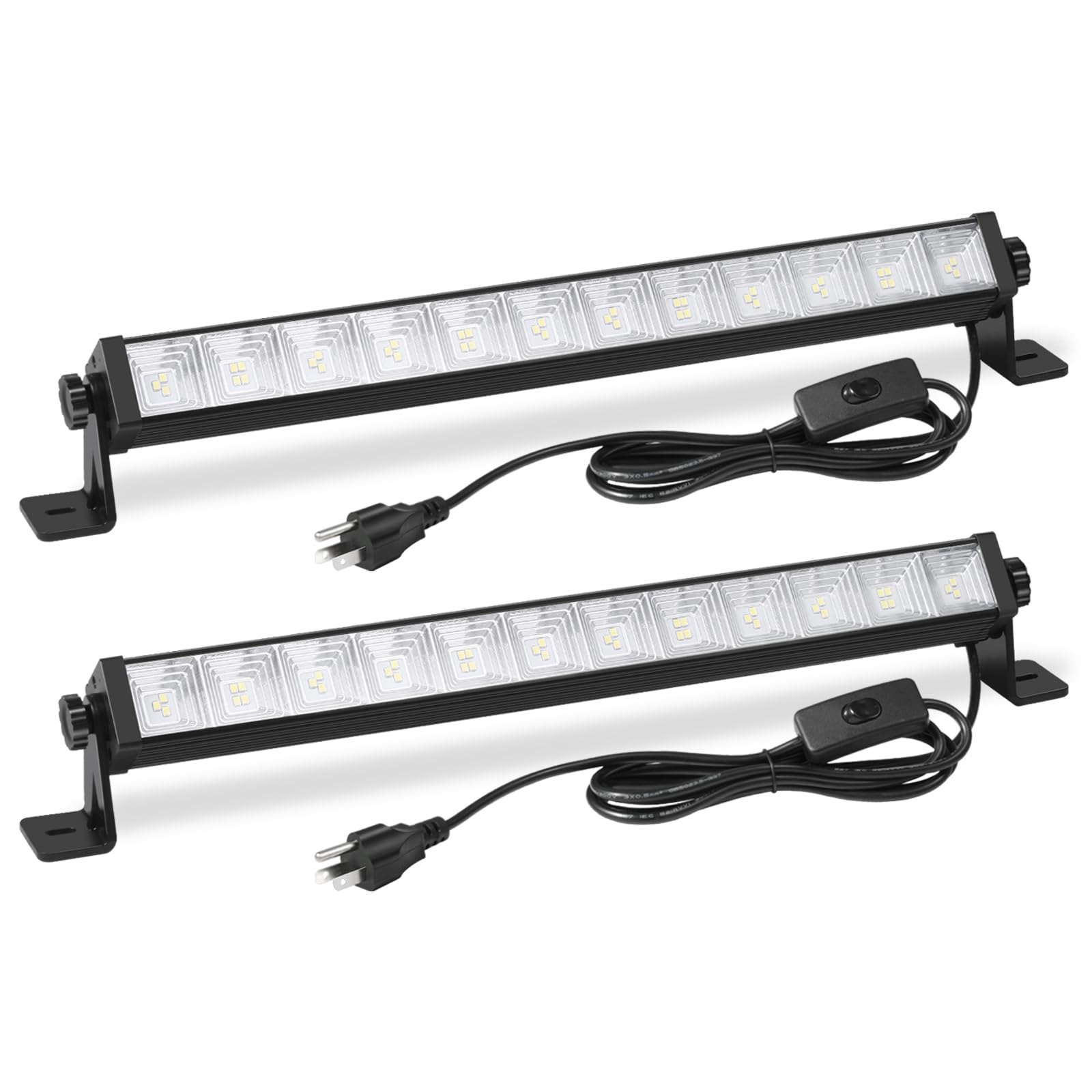 Photo 1 of ZHPINGMX 2 Pack 24W LED Shop Light, Plug in Garage Light with 6.5FT Cord and On/Off Switch, 6000K 5400LM Work Shop Lighting for Garage Workshop Warehouse Factory Yard