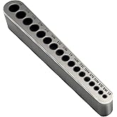 STD1000DGNP Drill Guide for Straight Holes, 17 Drill Sizes, From 1/8" to 3/8", in 1/64" Increments, Heat-Treated Steel, Drill Jig Block, Drill Bit Guide, Lifetime Free Replacement