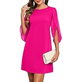 oten Women's 2026 Flutter Sleeve Cocktail Dress Crew Neck Chiffon Formal Wedding Guest Party Short Dresses