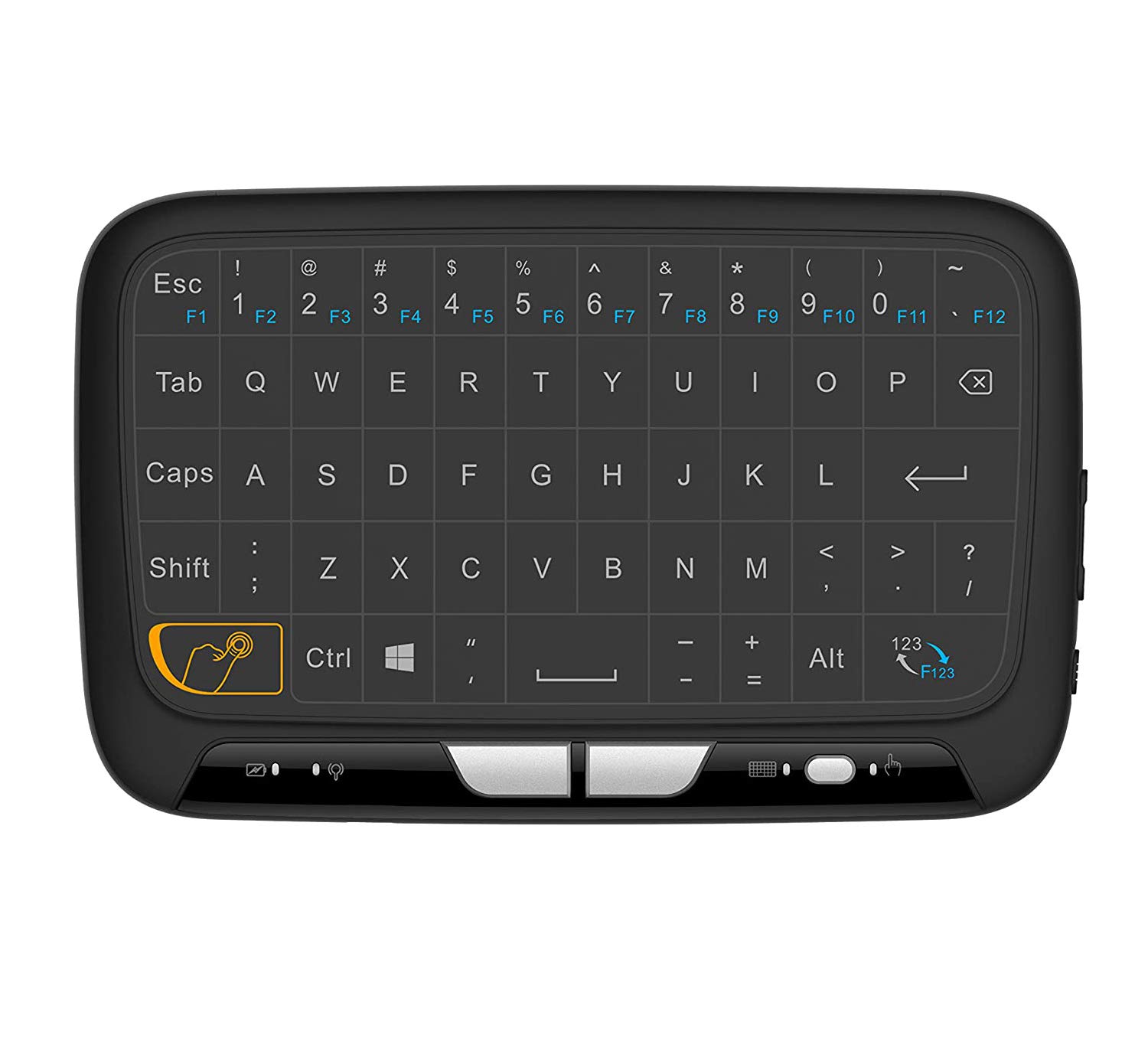 Sxstar 2.4GHz Mini Wireless QWERTY Keyboard with Whole Panel Touchpad, Portable Rechargeable Remote Combos for PC, Laptop, Smart TV, Gaming Console, Projector