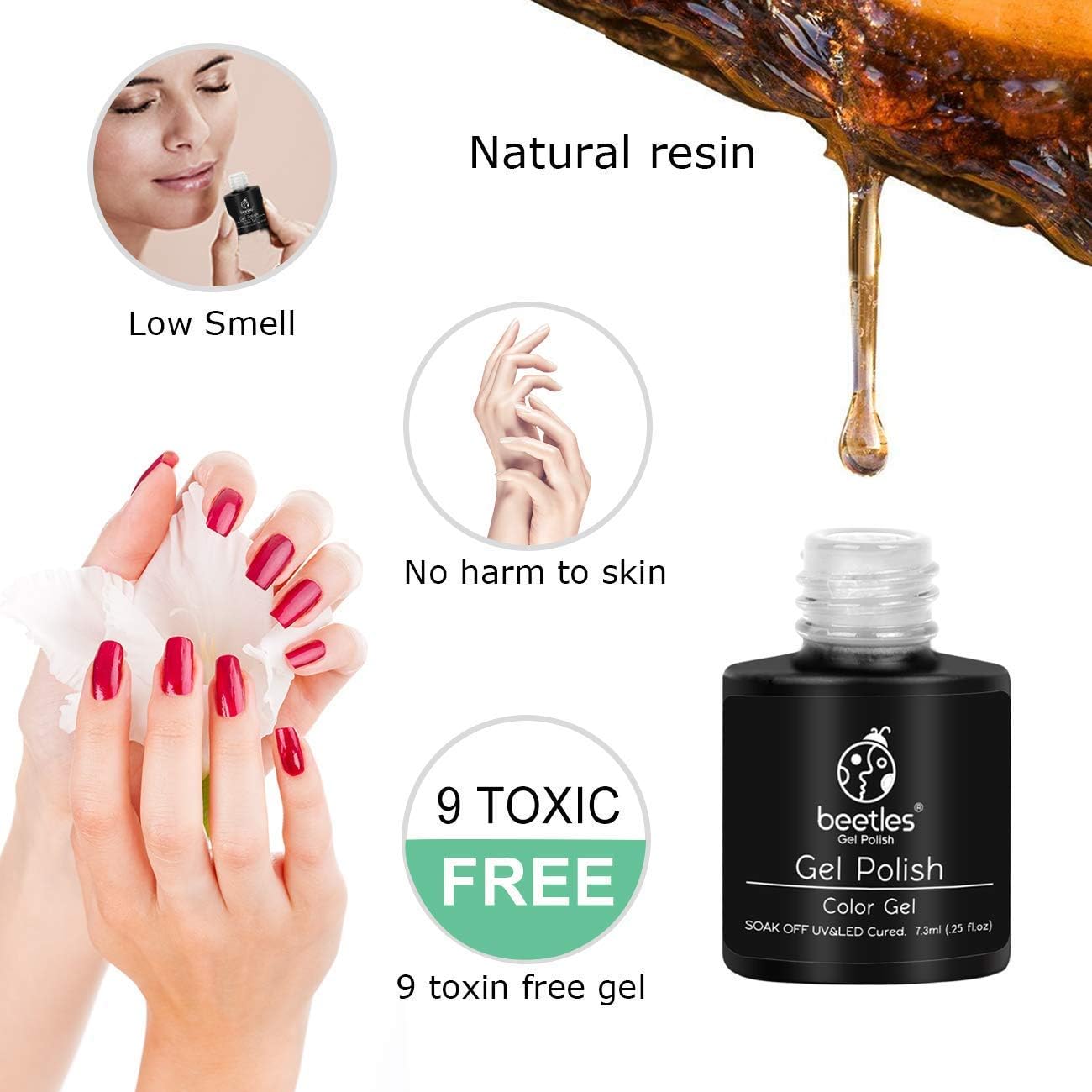 Beetles Gel Nail Polish Set, Red Orange Glitter Gel Polish Kit Soak Off Led Lamp Required Nail Gel Polish Kit Nail Art Thanksgiving Day Christmas : Beauty