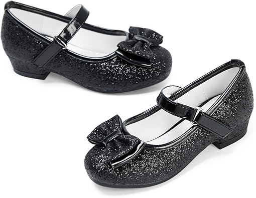Amazon Com Stelle Girls Mary Jane Glitter Shoes Low Heel Princess