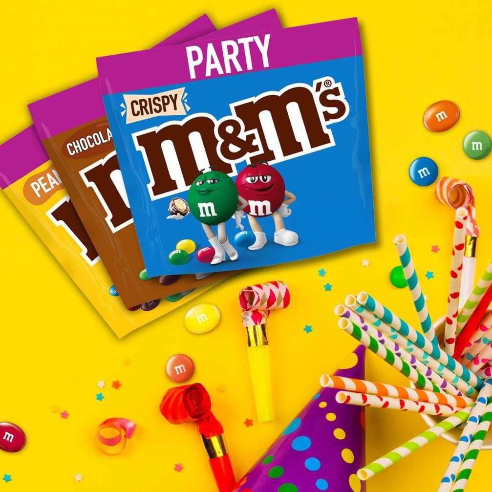 M&M’s Crispy, Schokolinsen, Milchschokolade mit Knusperkern, Großpackung Schokolade für Partys, Schokoladen-Geschenk, 1 x 675g, Für Weihnachten oder als Adventskalender Süßigkeiten 7