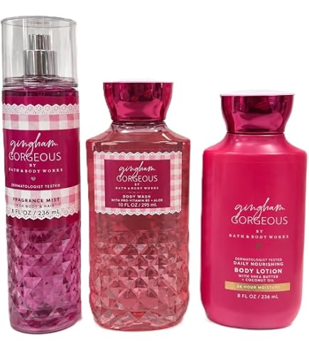 Amazon.com : Bath & Body Works Gingham Fresh 4 Piece Gift Bag Set