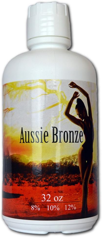 Tan Alchemy, Aussie Bronze 4 bottles of 32 oz, 12%, Dark DHA Sunless Airbrush Spray Tanning Solution (1 Gallon)