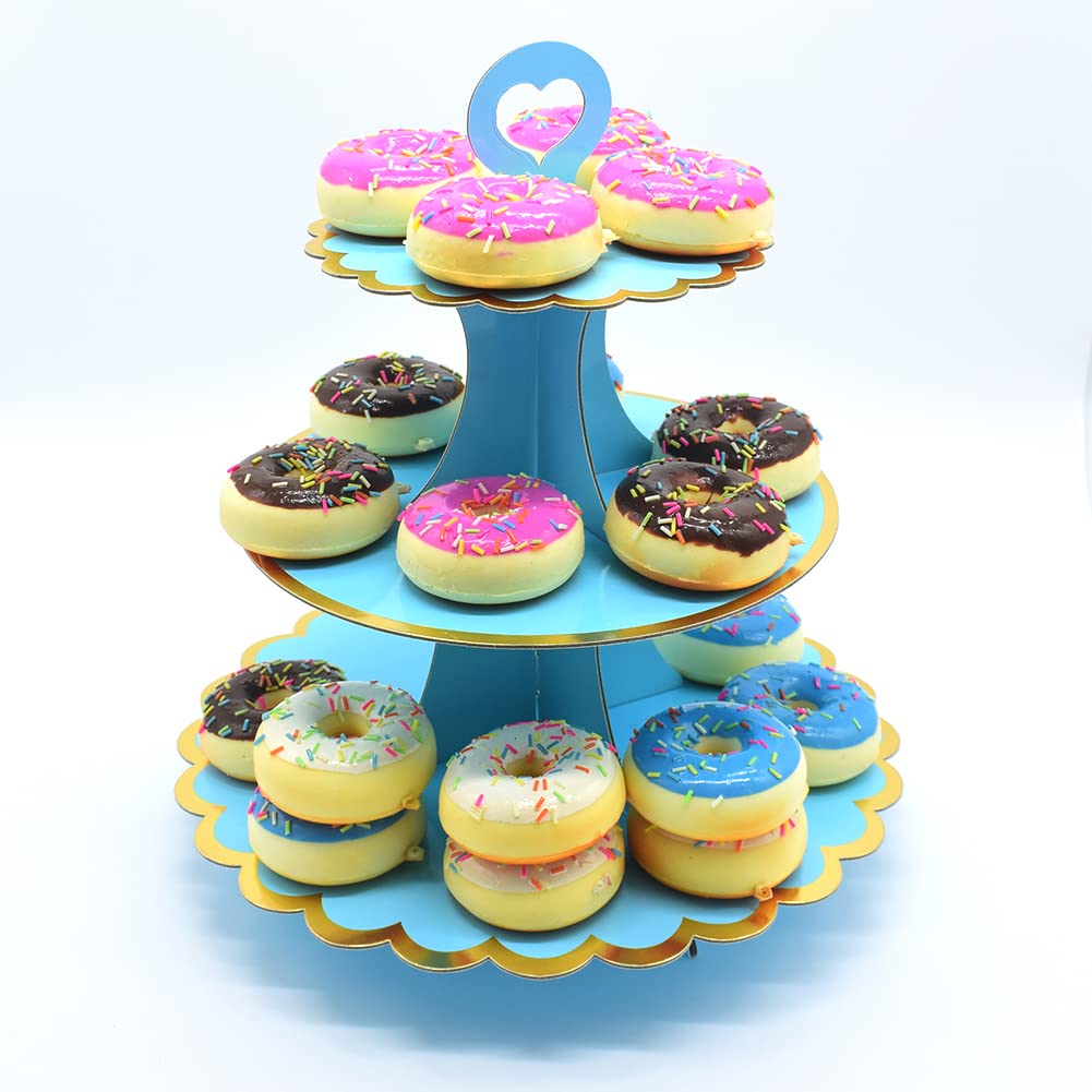 Timkumon 3-Tier Cardboard Cupcake Stand, Disposable