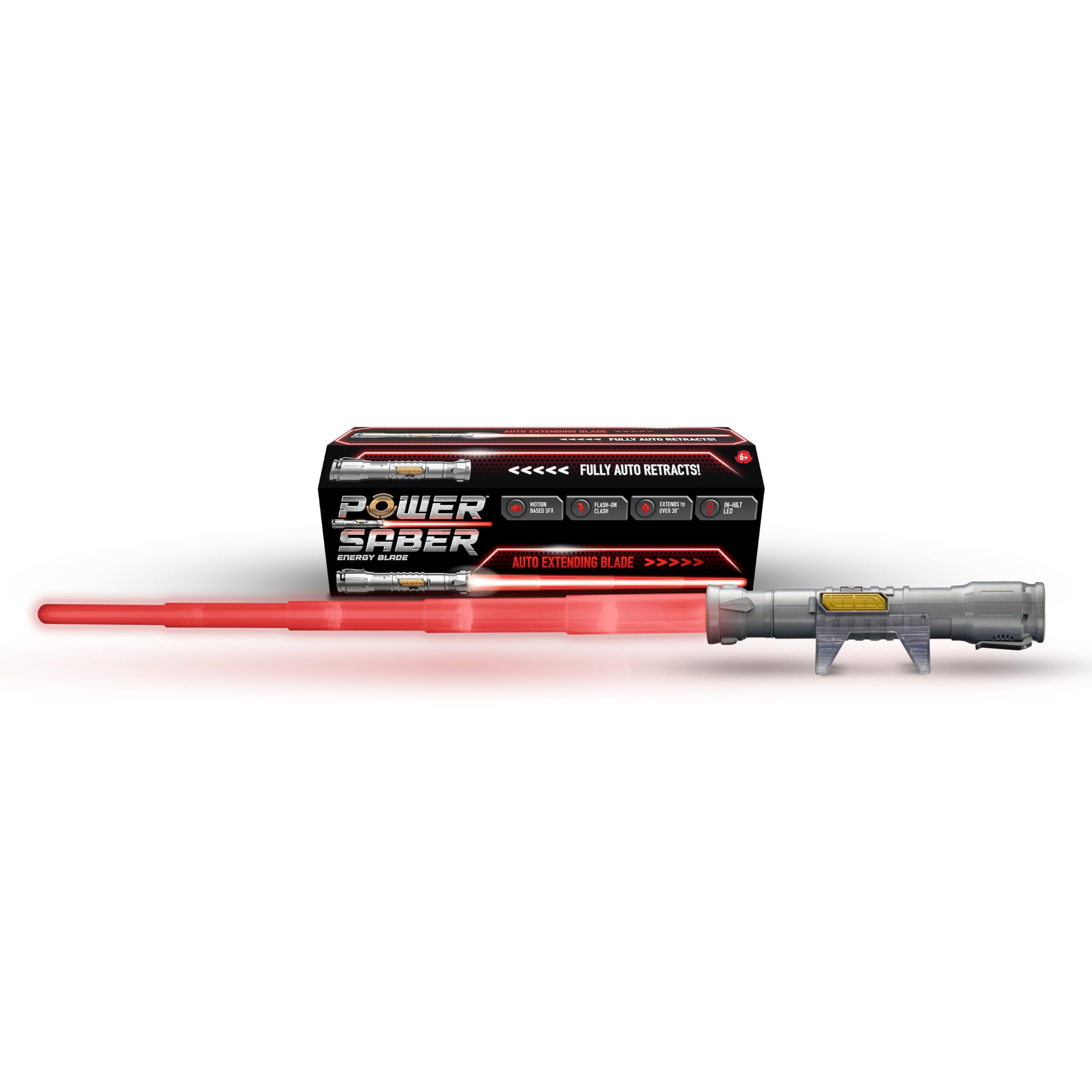 Photo 1 of Power Saber Energy Blade Red | First Ever Automatic Saber | Auto Extending & Retracting Saber | Extends 35" (90cm) | Motion Based SFX | Ages 6+ | by Goliath