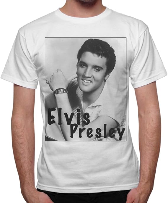 Elvis Presley Tshirt pour homme, motif Smile Sorriz, blanc Amazon.fr