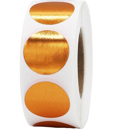 500 Metallic Gold Color Coding Labels - 2 Inch Round Permanent Adhesive Stickers For Organizing