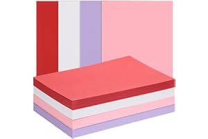 FOBSME 200 Sheets 5x7" Valentine's Day Cardstock Paper Blank 250gsm/92 lb Thick Paper Printable Heavyweight Card Stock Paper for Wedding Invitations,Greeting Cards, Postcards(Red, White, Pink, Purple)