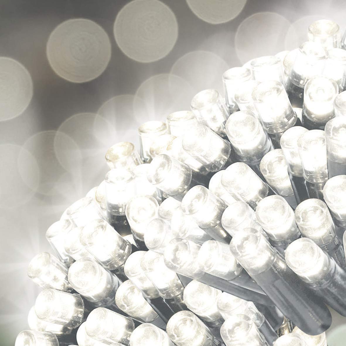 GardenKraft 15410 100 Bright White Solar Powered Outdoor LED String Lights / 9.9m Coverage / IP44 Weatherproof / Auto-On / Garden, Weddings, BBQs, Parties