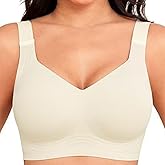 Bras for Women No Underwire Plus Size Comfy Soft Wireless Push Up Bra Full Supportive Everyday Sport Bralette
