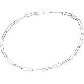 Tooliks Sterling Silver Wide Link Choker Necklace - Handmade Lightweight Paperclip Choker Chain - 14.5" SHORT