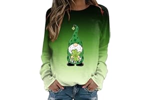CGGMVCG St Patricks Day Shirt Women Long Sleeve Womens Fashion Oversized Half Zip Long Green Tops for Women St Patricks