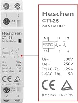 Heschen Household AC Contactor CT1-25 2NO 2 Pole 220V DIN Rail 35mm view 8