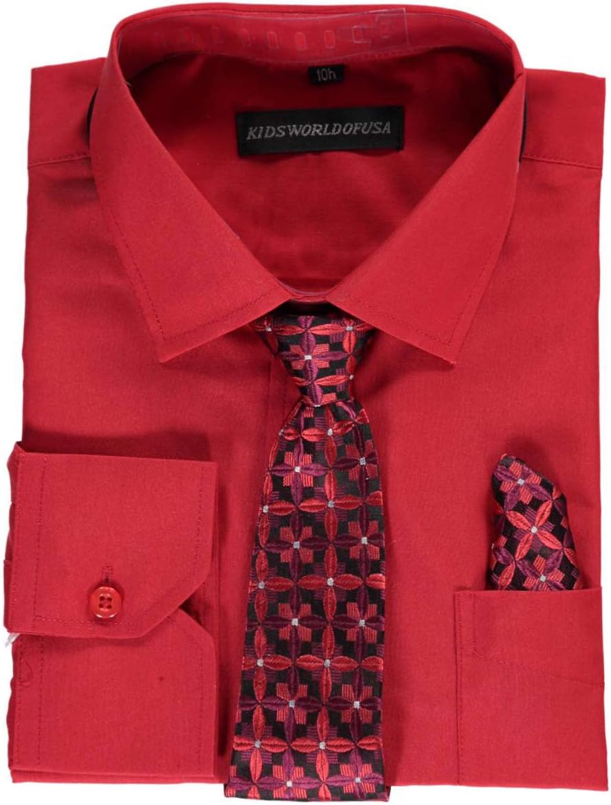 Kids World Big Boys' Husky Dress Shirt with Accessories