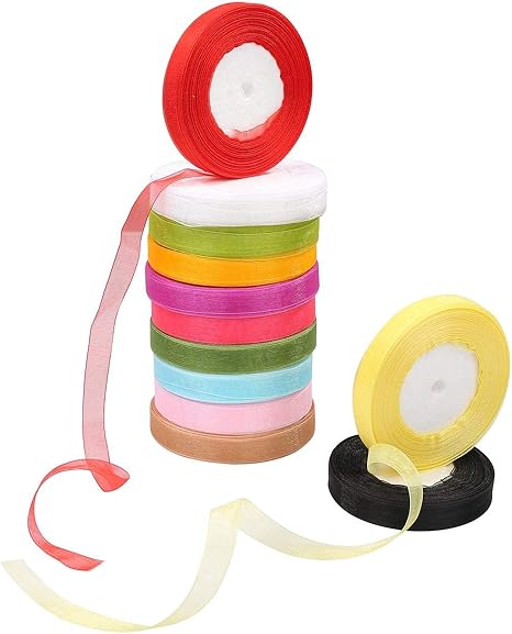 Amazon オーガンジーリボン 幅 15mm 長さ 45m カラフル 12色セット 手芸 ギフトラッピング ヘアアクセサリー ヘアリボン 飾り 服飾 リボン 通販