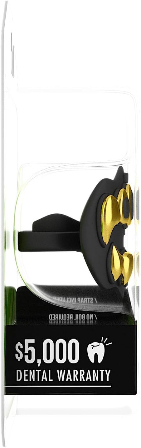 Loudmouth Football Mouth Guard | 3D Chrome Grillz Adult & Youth Mouth Guard | Mouth Piece for Sports | Maximum Air Flow Mouth Guards | Lip and Teeth Protector (3D Grillz - Chrome Black/Gold) : Sports & Outdoors