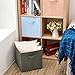 EZOWare Set of 4 Folding Fabric Basket Bin, 13x15x13 inch Collapsible Organizer Storage Cube with Handles for Home, Bedroom, Nursery, Office, Kids Playroom - Gray