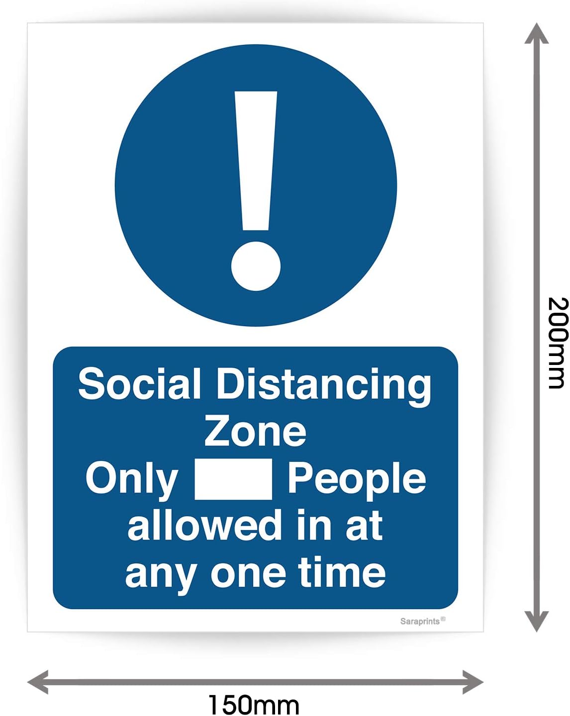 Pack of 2 Social Distancing Signs Waterproof Self Adhesive Stickers 150mm x 200mm V1103 - Image 4