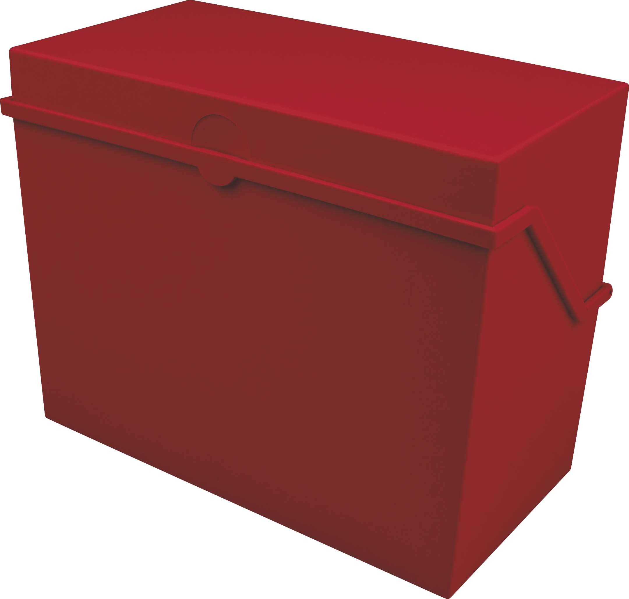 Helit Card File Box A6 Horizontal Red