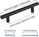LONTAN 15 Pack Black Cabinet Handles 96mm Stainless Steel Drawer Pulls view 3