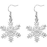 KutfxuiMR Snowflake Earrings, Snowflake Earrings Christmas Winter Festive Dangle Hook Jewelry Accessories for Women