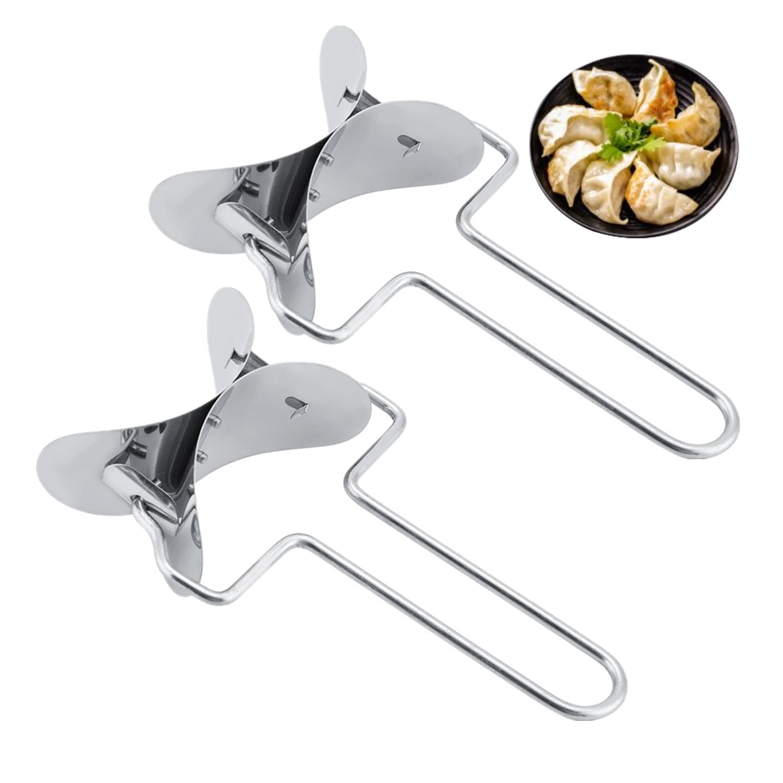 2 Pcs Dumpling Cutter, Stainless Steel Dumpling Wrapper Skin Dough Cutter Dumpling Wrapper Tools for Home Kitchen DIY