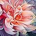 DIY 5D Diamond Painting by Number Kits, Crystal Rhinestone Diamond Embroidery Paintings Pictures Arts Craft for Home Wall Decor,Pink Blooming Flowers