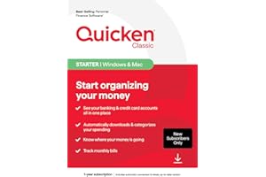 QUICKEN, INC. Quicken Classic Starter for New Subscribers| 1 Year [PC/Mac Online Code]